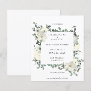 Budget Dusty Blue & White Floral Save the Date