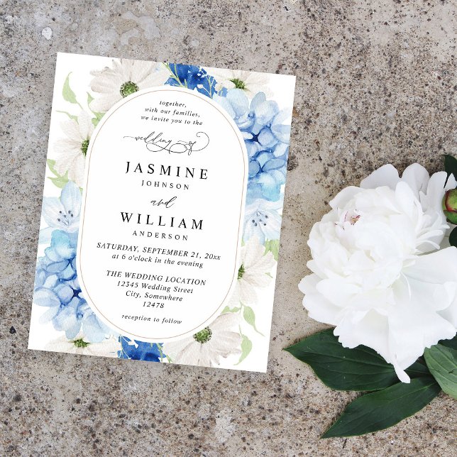 Budget Dusty Blue & White Floral Wedding Flyer (Creator Uploaded)