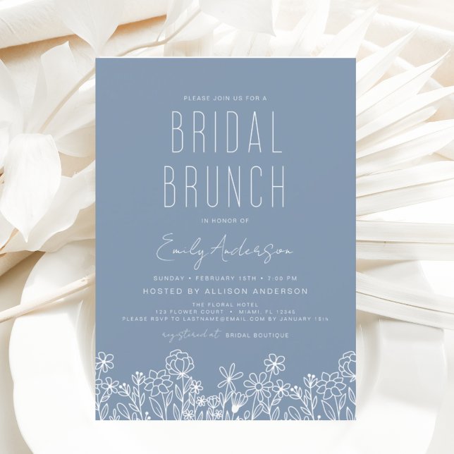 Budget Dusty Blue Wildflower Bridal Brunch Shower (Creator Uploaded)