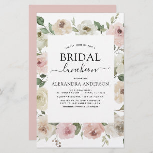 Budget Dusty Pink Bridal Shower Luncheon Floral