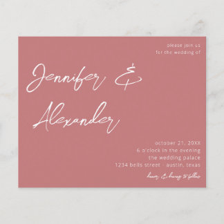 Budget Dusty Pink Calligraphy Photo Wedding V2 Flyer