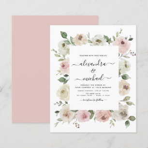 Budget Dusty Pink Floral Eucalyptus Wedding