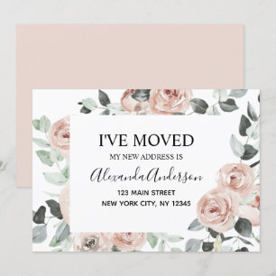 Budget Dusty Pink Floral Moving Announcement