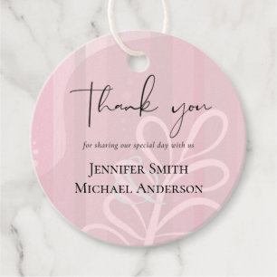 Budget Dusty Pink Modern Abstract Wedding Favour Tags