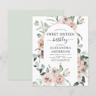 Budget Dusty Pink Sweet Sixteen Birthday Party