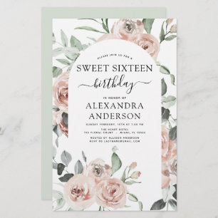 Budget Dusty Pink Sweet Sixteen Birthday Party