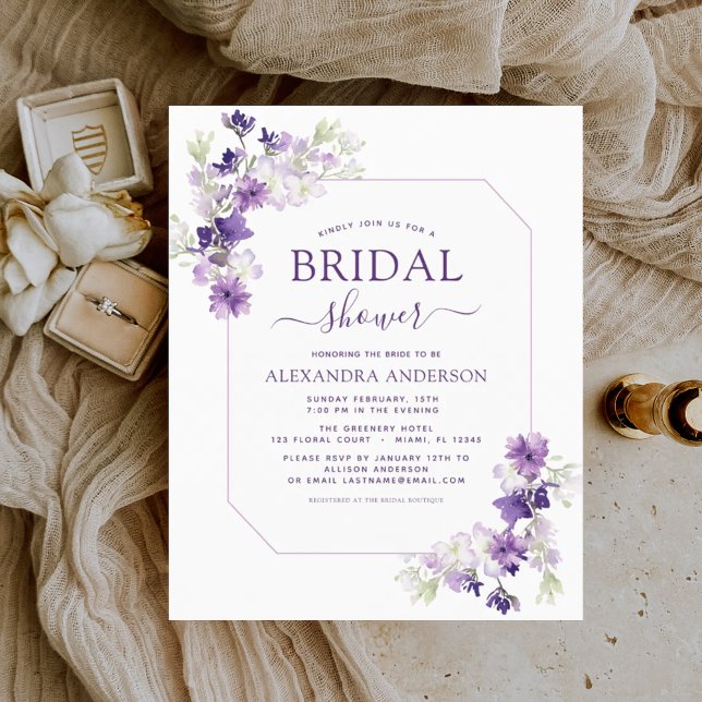 Budget Dusty Purple Floral Greenery Bridal Shower (Creator Uploaded)