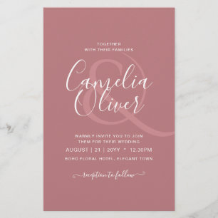 BUDGET Dusty Rose MONOCHROME Wedding Flyer
