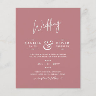 BUDGET Dusty Rose MONOCHROME Wedding Flyer