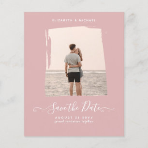 BUDGET Dusty Rose PHOTO Save The Date Monochrome F Flyer