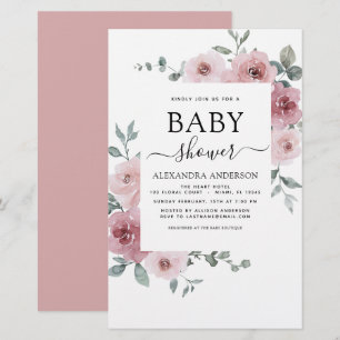 Budget Dusty Rose Pink Baby Shower Floral