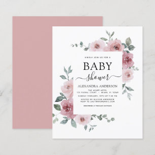 Budget Dusty Rose Pink Baby Shower Floral