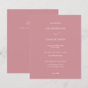 Budget Dusty Rose Pink Calligraphy Wedding