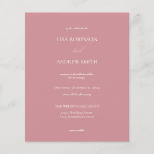 Budget Dusty Rose Pink Calligraphy Wedding Flyer