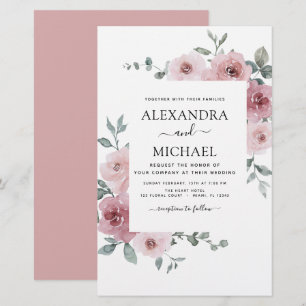 Budget Dusty Rose Pink Floral  Greenery Wedding