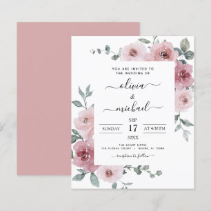 Budget Dusty Rose Pink Floral Wedding