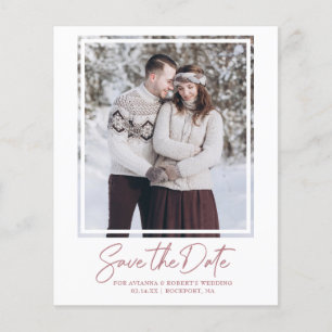 Budget Dusty Rose Pink Photo Save the Date