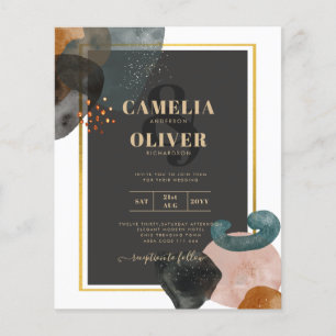 BUDGET Earth Tones Abstract Wedding  Flyer