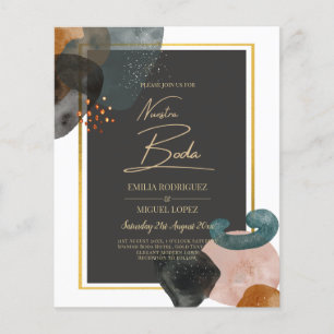 BUDGET Earth Tones Abstract Wedding  Flyer
