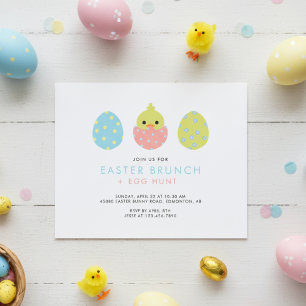 Budget Easter Brunch Egg Hunt Cute Invitation