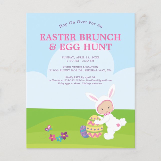 Budget Easter Brunch Egg Hunt Party Invitation (Front)