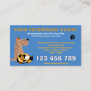 Budget Editable Veterinary   Pet Care Business Card