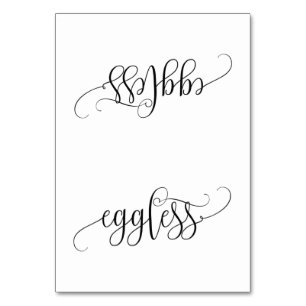 Budget Eggless Table Tent card