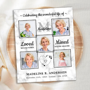 Budget Elegant 5 Photo Funeral Celebration Of Life