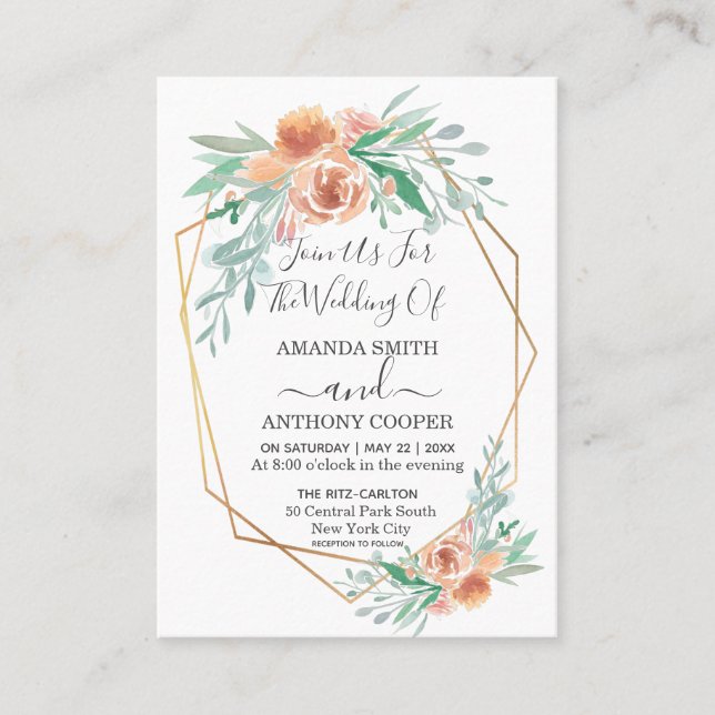 Budget elegant and original invitation & Rsvp (Front)