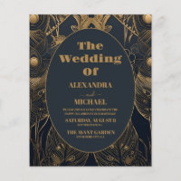 Budget Elegant Art Deco Peacocks Wedding