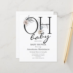 Budget Elegant Baby Shower invitation.
