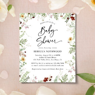 Budget Elegant Boho Baby Shower Invitation