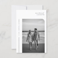 Budget Elegant Boho Photo Wedding Invites