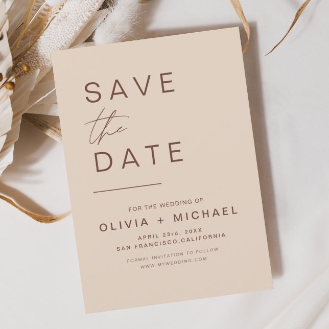 Budget Elegant Boho Save the Date Minimalist  (Creator Uploaded)