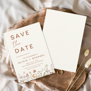 Budget Elegant Boho Save the Date Minimalist