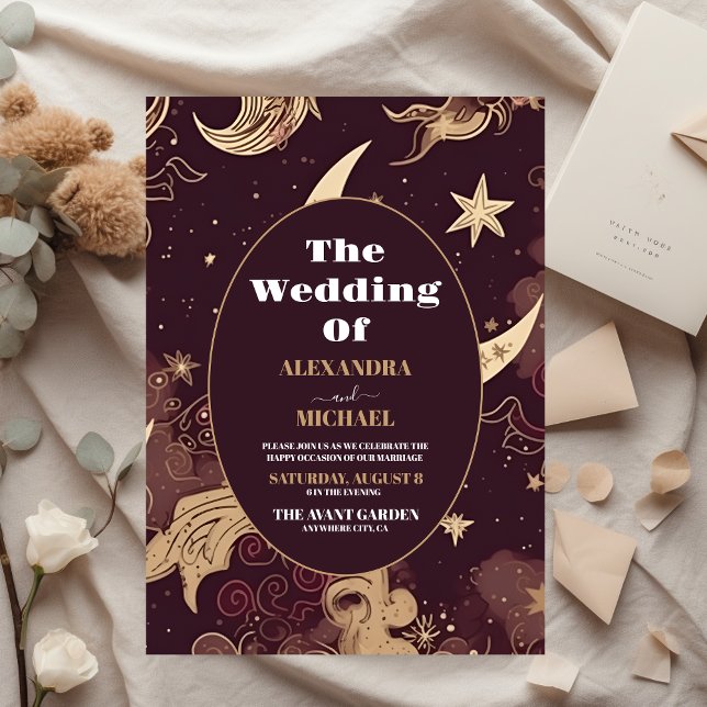 Budget Elegant Burgundy Gold Celestial Wedding (Creator Uploaded)