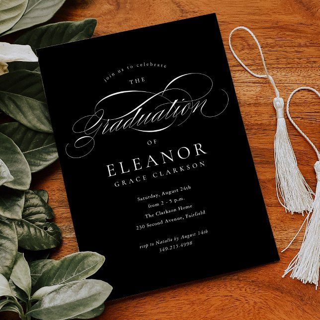 Budget Elegant Calligraphy Graduation Party Invitation (Creator Uploaded)