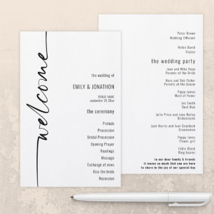 BUDGET Elegant Calligraphy Wedding Program