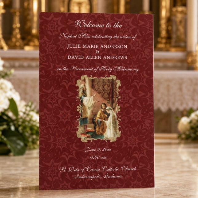 Budget Elegant Catholic Wedding Program Stationery (Creator Uploaded)