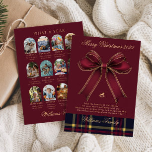 Budget Elegant Classic Plaid What A Year Photo Holiday Card