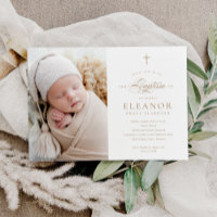 Budget Elegant Cross Calligraphy Photo Baptism