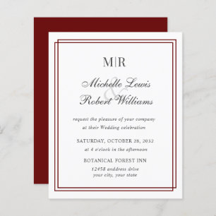 BUDGET Elegant Double Border Monogram Wedding