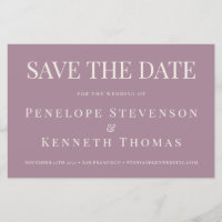 Budget Elegant Dusty Purple Save The Date