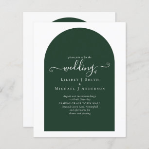 BUDGET Elegant Emerald Green Typography Wedding