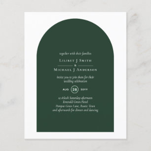 BUDGET Elegant Emerald Green Typography Wedding Flyer