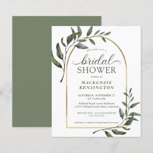 Budget Elegant Eucalyptus Gold Arch Bridal Shower