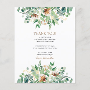 BUDGET Elegant Eucalyptus GRAD Thank You Card