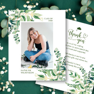 BUDGET Elegant Eucalyptus Greenery Thank You Card