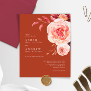 Budget Elegant Fall Terracotta Wedding Invitation