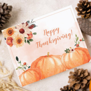 Budget Elegant Floral Happy Thanksgiving